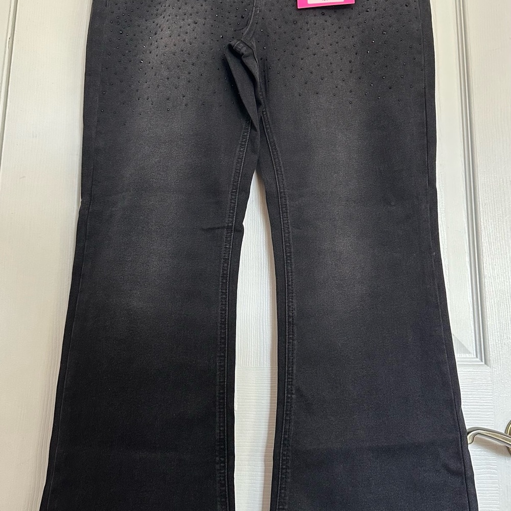 🆕One 5 One High Rise Flare Rhinestones Jeans - Picture 4 of 13